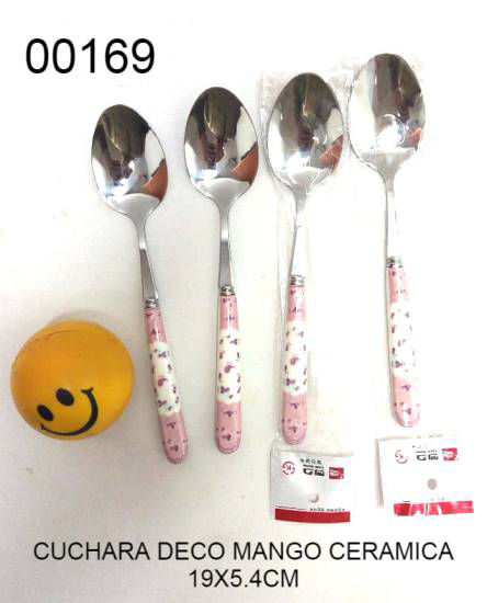 Imagen de CUCHARA DECO MANGO CERAMICA 19X5.4CM 3.26